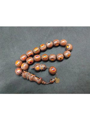 İskeçe Tesbih Hali̇l Hi̇lmi̇ Usta Eseri̇ Nadi̇r Tür Iri̇ Boy Maskot Doğal Kafur Ağacı