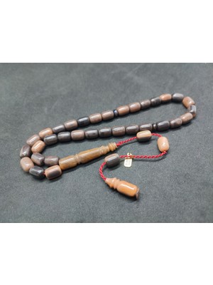 İskeçe Tesbih Uğur Şener Usta Eseri El Boy Çift Zımpara Çift Cilalı Sıkma Kehribar Sertifikalı 9535