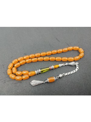 İskeçe Tesbih Şevket Alkan Usta Işi̇ 925 Ayar Gümüş Nakkaş Imame  Sıkma Kehri̇bar