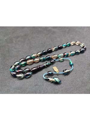 İskeçe Tesbih Serdal Akdeniz Usta Eseri Imame Halkalı El Boy Objeden Ateş-I Kehribar Sertifikalı 9572