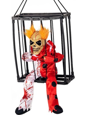 Senka Mey Ithalat® Hareketli Sesli Sensörlü Mahkum Joker Iskelet Dekorasyon 22X27 cm