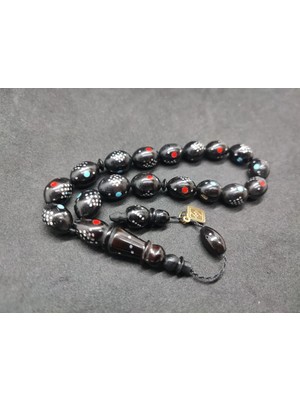 İskeçe Tesbih Hali̇l Hi̇lmi̇ Usta Eseri̇ Mi̇ne Işlemeli̇ Düşük Ayar Gümüş Çakımlı Maskot Kuka