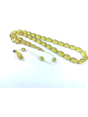 İskeçe Tesbih Mehmet Arıcı Usta Eseri̇ 0.6 mm Deli̇m Çi̇ft Zımpara Çi̇ft Ci̇lalı Ateş-I Kehri̇bar