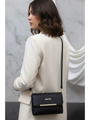 Armine Kadın Düz Çapraz Askılı El & Omuz Çantası  381 Pia Siyah