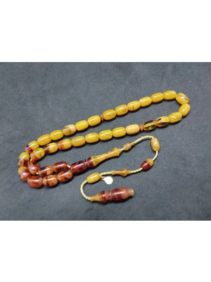 İskeçe Tesbih Ayhan Turan Usta Eseri̇ Ful Hare Ful Damar Eski̇ 0.6 mm Deli̇m Sıkma Kehri̇bar