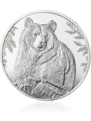 Gekas Kuyumculuk Ayı Figürlü Koleksiyonluk ve Yatırımlık Gümüş Sikke Coin