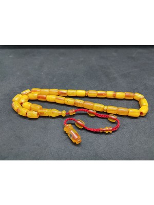 İskeçe Tesbih Isa Balkaya Usta Eseri̇ Eski̇ Usul Kat Kat Ipe Di̇zi̇li̇ Eski̇ Objeden Sıkma Kehri̇bar Sertifikalı 9658