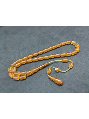 İskeçe Tesbih Muhammed Tacir Usta Eseri Yemen Zar Kehribar Sertifikalı 9741