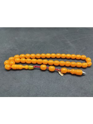 İskeçe Tesbih Hayyani Usta Eseri Çift Zımpara Çift Cilalı Sıkma Kehribar Sertifikalı 9542