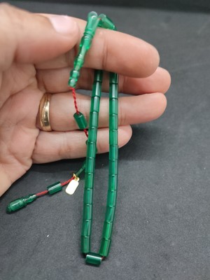 İskeçe Tesbih Serdal Akdeniz Usta Eseri Bilek Boy (Küçük Boy) Ok Gibi Bir Ateş-I Kehribar Sertifikalı 9582