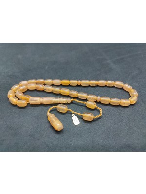 İskeçe Tesbih Uğur Şener Usta Eseri El Boy Çift Zımpara Çift Cilalı Sıkma Kehribar Sertifikalı 9530