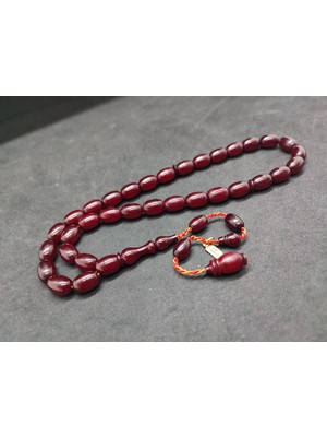 İskeçe Tesbih Isa Balkaya Usta Eseri̇ Eski̇ Usul Kat Kat Ipe Di̇zi̇li̇ Eski̇ Objeden Sıkma Kehri̇bar Sertifikalı 9662