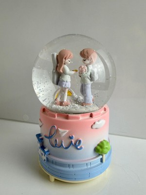 PremiumPort Işıklı Müzikli Büyük Boy Kar Küresi, Kar Püskürtmeli, Eğlence Hediye