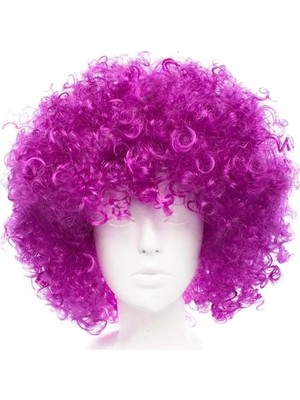 İlk El Grup Ieg™ Koyu Mor Renk Violet Afro Bonus Saç Peruk
