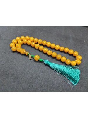 İskeçe Tesbih Ebu Zeyn Usta Eseri̇ Imzalı Iri̇ Boy 12 Kat Ipe Di̇zi̇li̇ Eski̇ Usul Sıkma Kehri̇bar