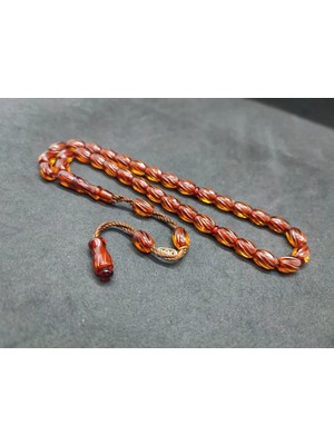 İskeçe Tesbih Dabbas Usta Eseri̇ El Boy Ful Kalem Oyma Ateş-I Kehri̇bar
