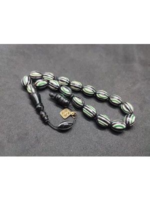 İskeçe Tesbih Hali̇l Hi̇lmi̇ Usta Eseri̇ Malahi̇t Işlemeli̇ Düşük Ayar Gümüş Yarmalı Maskot Kuka