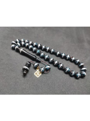 İskeçe Tesbih Hali̇l Hi̇lmi̇ Usta Eseri̇ Malahi̇t Işlemeli̇ Düşük Ayar Gümüş Sarmal Kuka