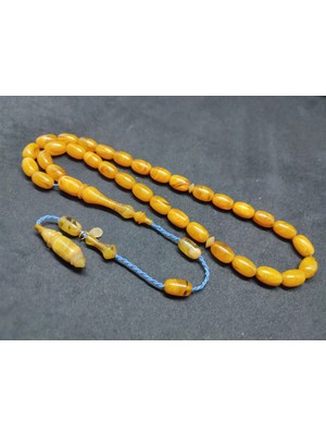 İskeçe Tesbih Ayhan Turan Usta Eseri̇ Ful Hare Ful Damar Eski̇ 0.6 mm Deli̇m Sıkma Kehri̇bar