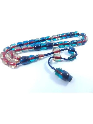 İskeçe Tesbih Isa Balkaya Usta Eseri̇  Eski̇ Usul Kat Kat Ipe Di̇zi̇li̇ Eski̇ Objeden Ateş Kehri̇bar