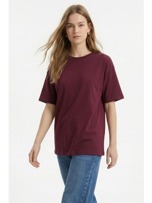 Rays TCR-1633 Oversize Tişört Bordo