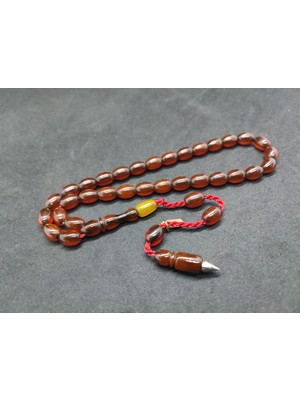 İskeçe Tesbih Hayyani Usta Eseri Çift Zımpara Çift Cilalı Sıkma Kehribar Sertifikalı 9539