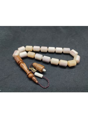 İskeçe Tesbih Hakan Kaya Usta Eseri Yoğun Özlü Kuka Kombinli Maskot Balina Kemiği Sertifikalı 9561