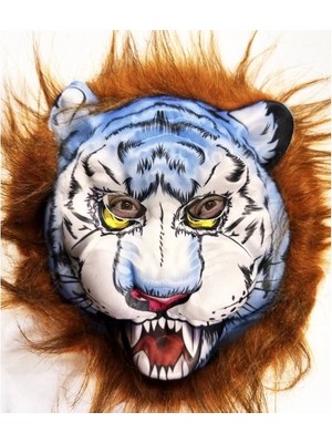 Eco Lounge Kahverengi Saçlı Peluş Köpek Kurt Kaplan Maskesi 34 No