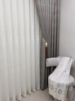 Nivemes Home Nivemeshome Safir Beyaz 1/3 Tül Perde