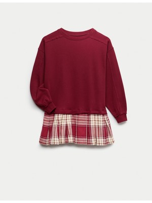 Marks & Spencer Kareli Sweatshirt Elbise (6–16 Yaş)