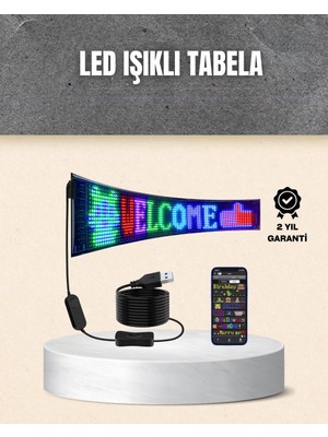 Eco Lounge Rgb Kayar Yazılı LED Reklam Ekranı – USB Bağlantılı Esnek Tasarım