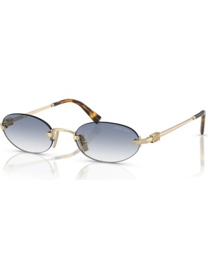 Miu Miu A54s Zvn80o 51 Kadın Oval Gold Metal Güneş Gözlüğü