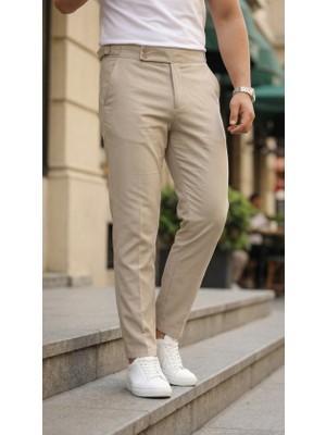 Modi Green Erkek Rahat Kullanım Toka Detaylı Oldmoney Kumaş Pantolon