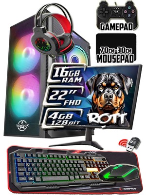 Warbox Rott 16GB Ram X5650 Işlemci 256GB SSD R7 240-4GB E.kartı 22" Monitör Gaming Takım Bilgisayar