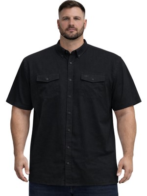 Battal Moda Battalmoda Erkek Büyük Beden Çift Cepli Kısa Kollu Gömlek 3xl-4xl-5xl-6xl-7xl-8xl