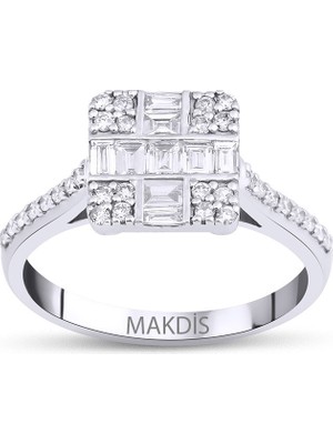 Makdis Pırlanta 0.55 Karat Baget Pırlanta Yüzük