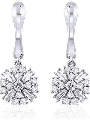 Makdis Pırlanta 0.75 Karat Baget Pırlanta Küpe