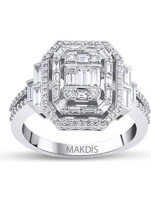 Makdis Pırlanta 0.95 Karat Baget Pırlanta Yüzük