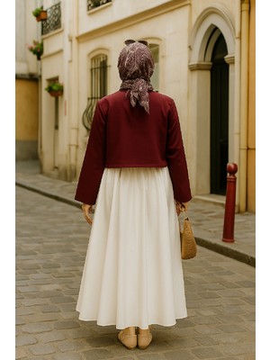 Modi Green Kadın Bordo Kısa Kimono – Zarif ve Şık Kombin Parçası Ceket