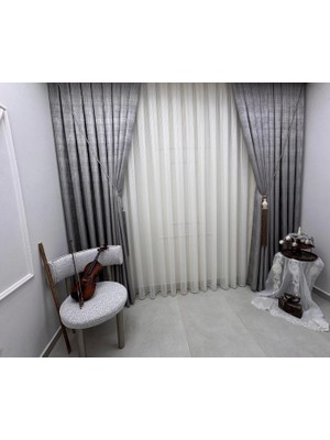 Nivemes Home Nivemeshome Simla Gold Işıltılı 1/3 Pileli Tül Perde Apm