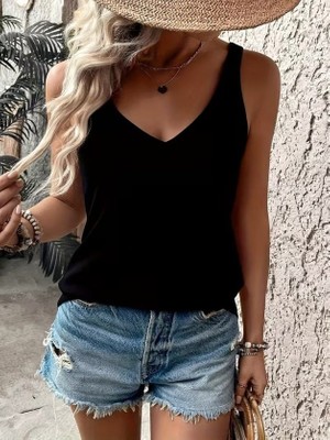 Modi Green Viskon Kadın Zarif Dokunuş Askılı Geniş V Yakalı Bluz