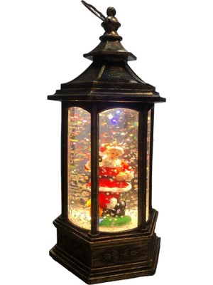 PremiumPort Küre Altıgen Noel Baba Işıklı, 14 Cm, Dekoratif ve Şık Tasarım