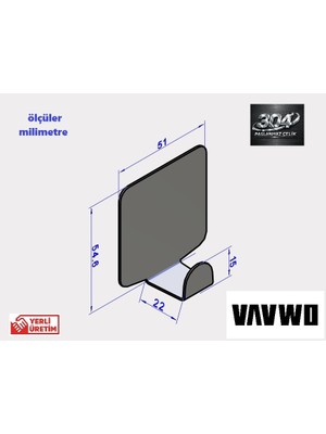 VAVWO 2 Adet 304 Paslanmaz Çelik 50X50, Ev , Ofis , Restaurant , Yat , Karavan , Mutfak , Banyo Askısı Model 003
