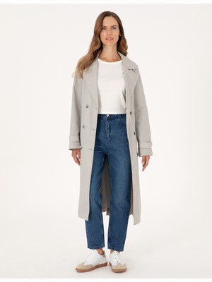 Pierre Cardin Kadın Gri Regular Fit Trençkot 50300847-VR024