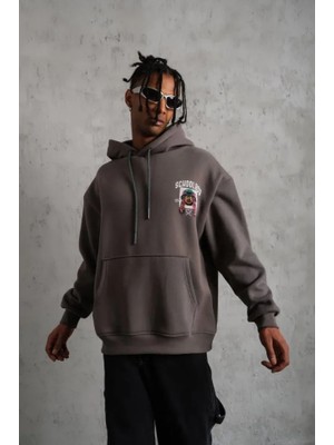 Modi Green Baskılı Erkek Gri School Boy Kapüşonlu Sweat