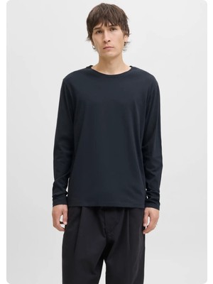 Jack & Jones Jack&jones 112279538 Jje Organıc Basıc 0 Yaka  Uzun Kol Erkek Tsh