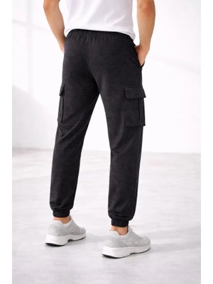 Modi Green Erkek Füme Jogger Regular Fit , Kargo Cepli, Lastikli Paça, Günlük Spor Pantolon Eşofman Altı