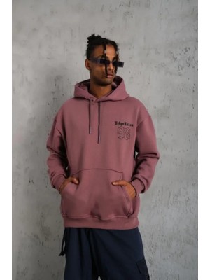 Modi Green Baskılı Erkek Sokak Stili Gül Kurusu 98 Kapüşonlu Sweat