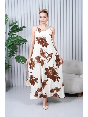 Navy Tam Boy Askılı Pileli Viskon Elbise