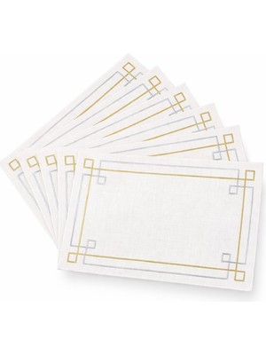 MKY Home Tekstil Mky Home Gold & Silver Nakışlı Amerikan Servis 6’lı Set – Şık Masa Sunumu